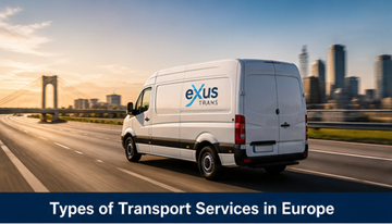 Różne rodzaje usług transportowych w Europie, w tym busy ekspresowe i operacje logistyczne pełnych ładunków samochodowych